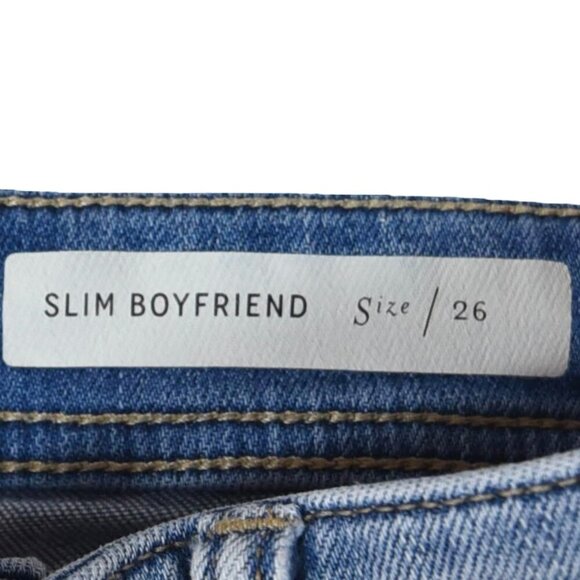 Pilcro and the Letterpress Slim Boyfriend Jeans 26 Mid Rise Relaxed Fit Soft Fad - Picture 4 of 10